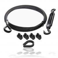 Steel cable set black 2mm 3mm 4mm 5mm 6mm