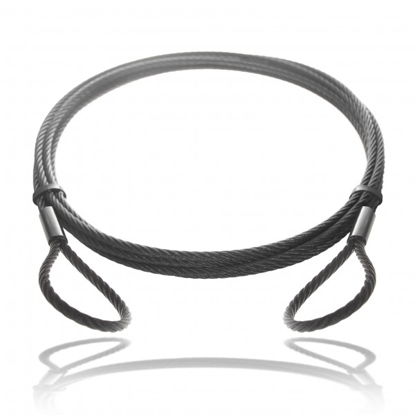 Steel cable black with loops