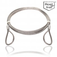 Stainless steel wire rope with eyelets