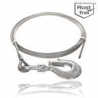 Stainless steel cable with eyelet and swivel hook