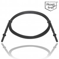 Black wire rope with threaded terminal